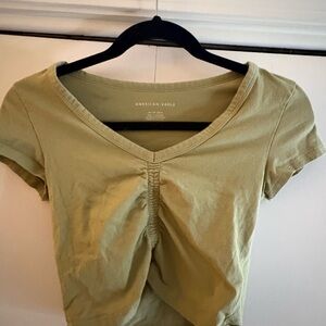 American Eagle Outfitters Sage V-Neck Tee